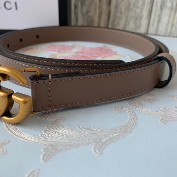 Leather belts with GG buckle